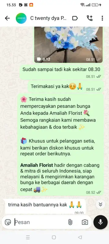 Testimonial krans bunga PENAJAM PASER UTARA